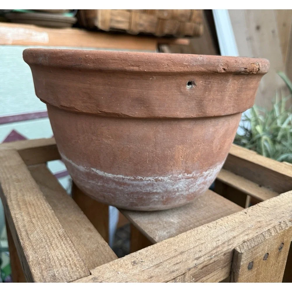 Aged Vintage Terracotta Planter Pot 10x6.24